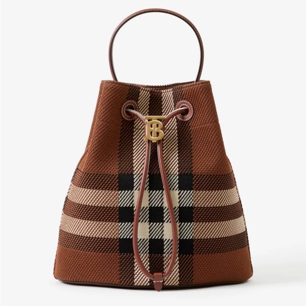 Burberry brown check bucket bag. Never worn